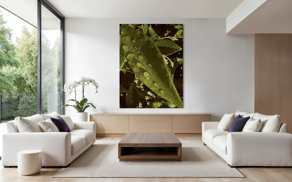 Lumen centered in a contemporary living room, framed by expansive windows and clean, modern lines.