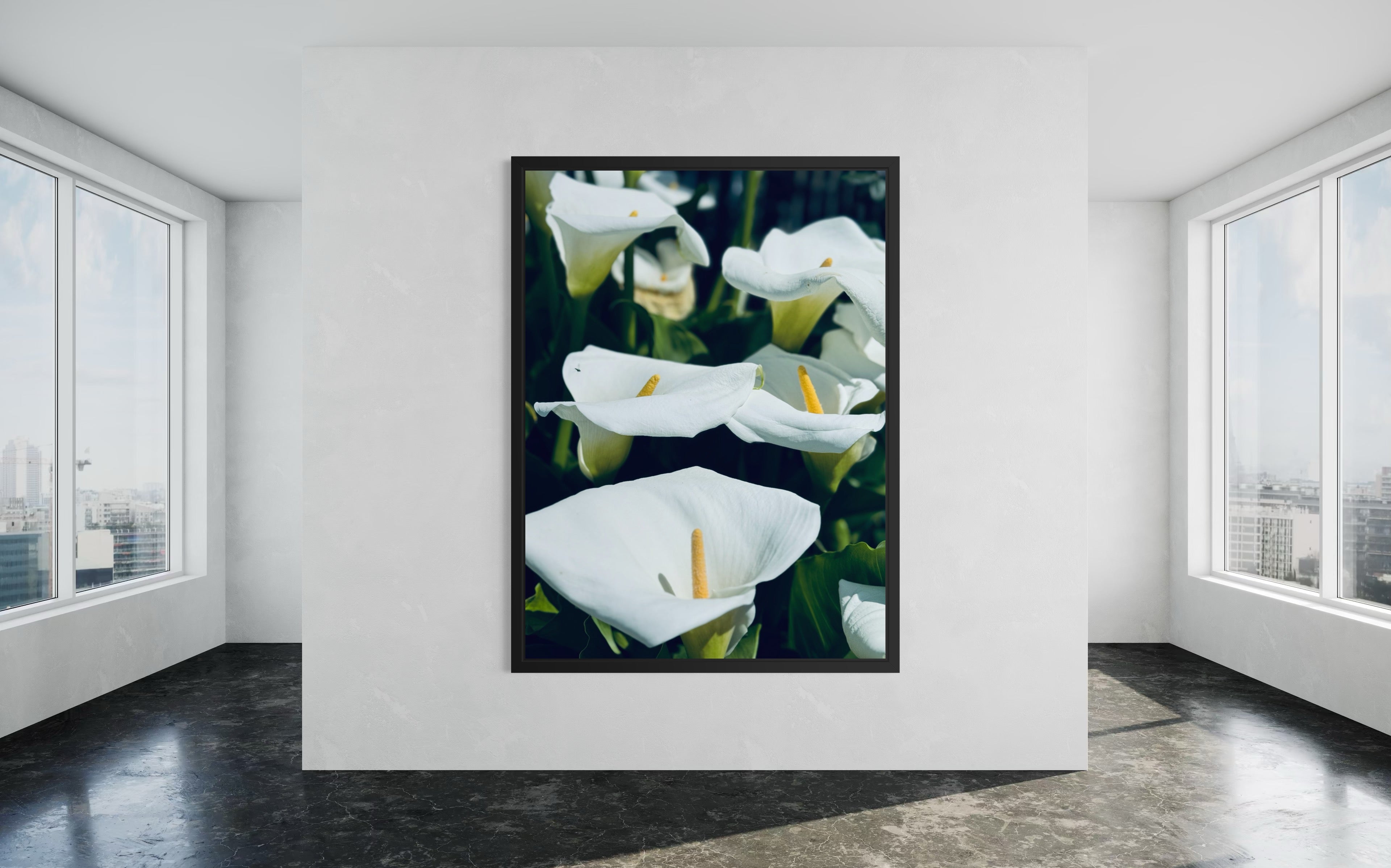 “Silent Grace” framed in a minimalist black floating frame.
