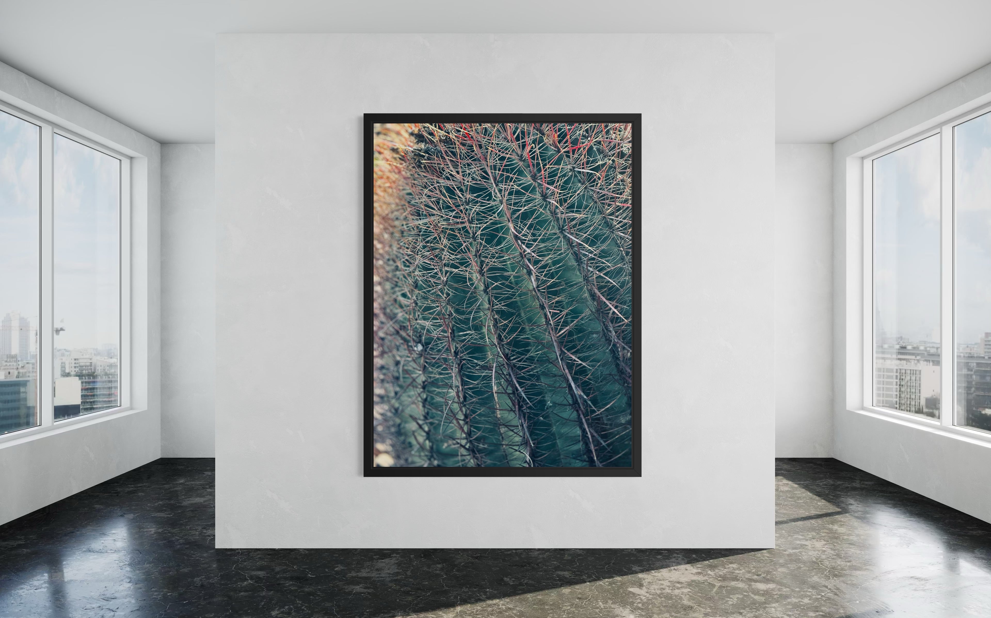 Thorns of Silence fine art print in a sleek black floating frame
