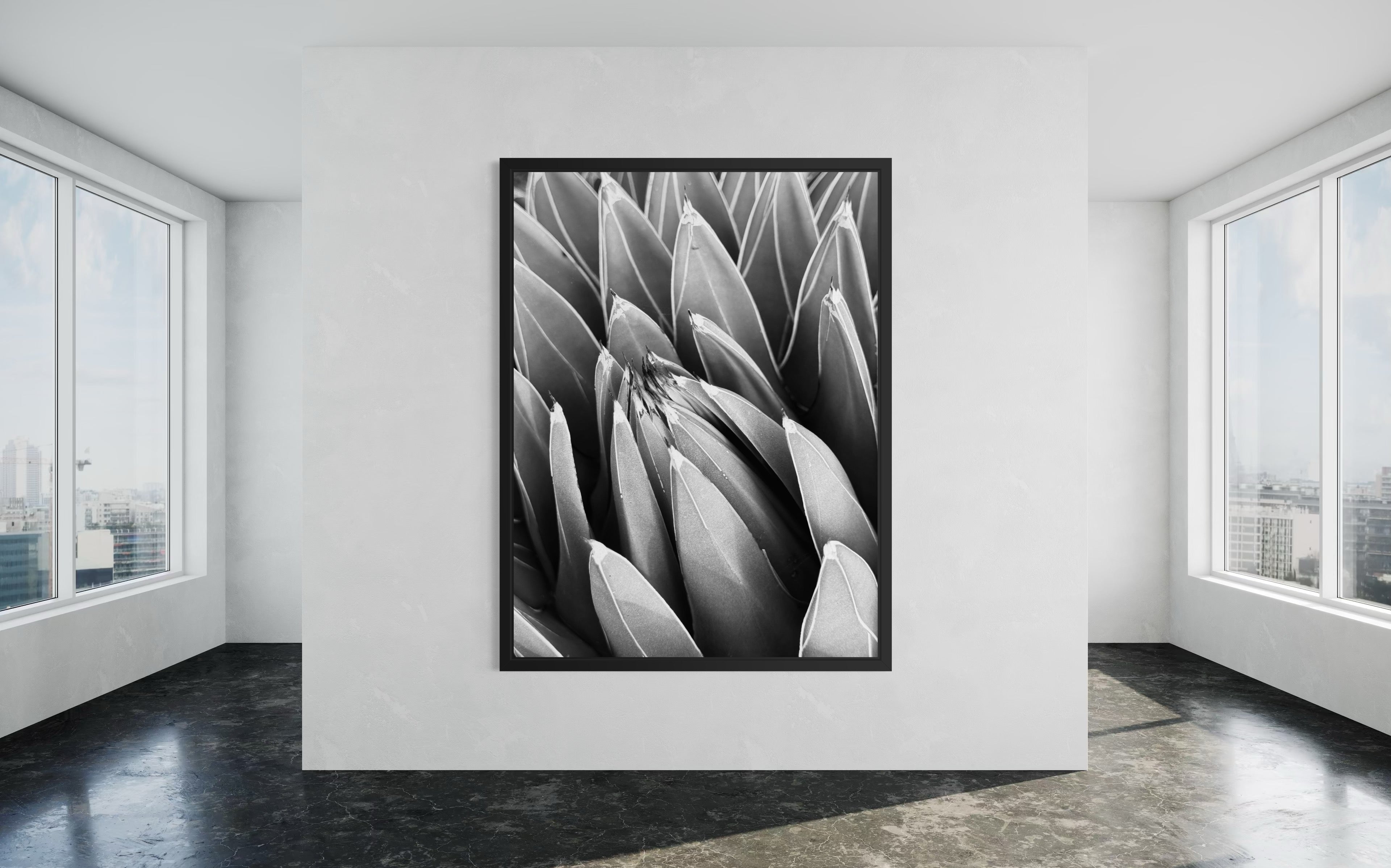 Crown of Quiet in a black floating frame — bold, minimal, and museum-clean.