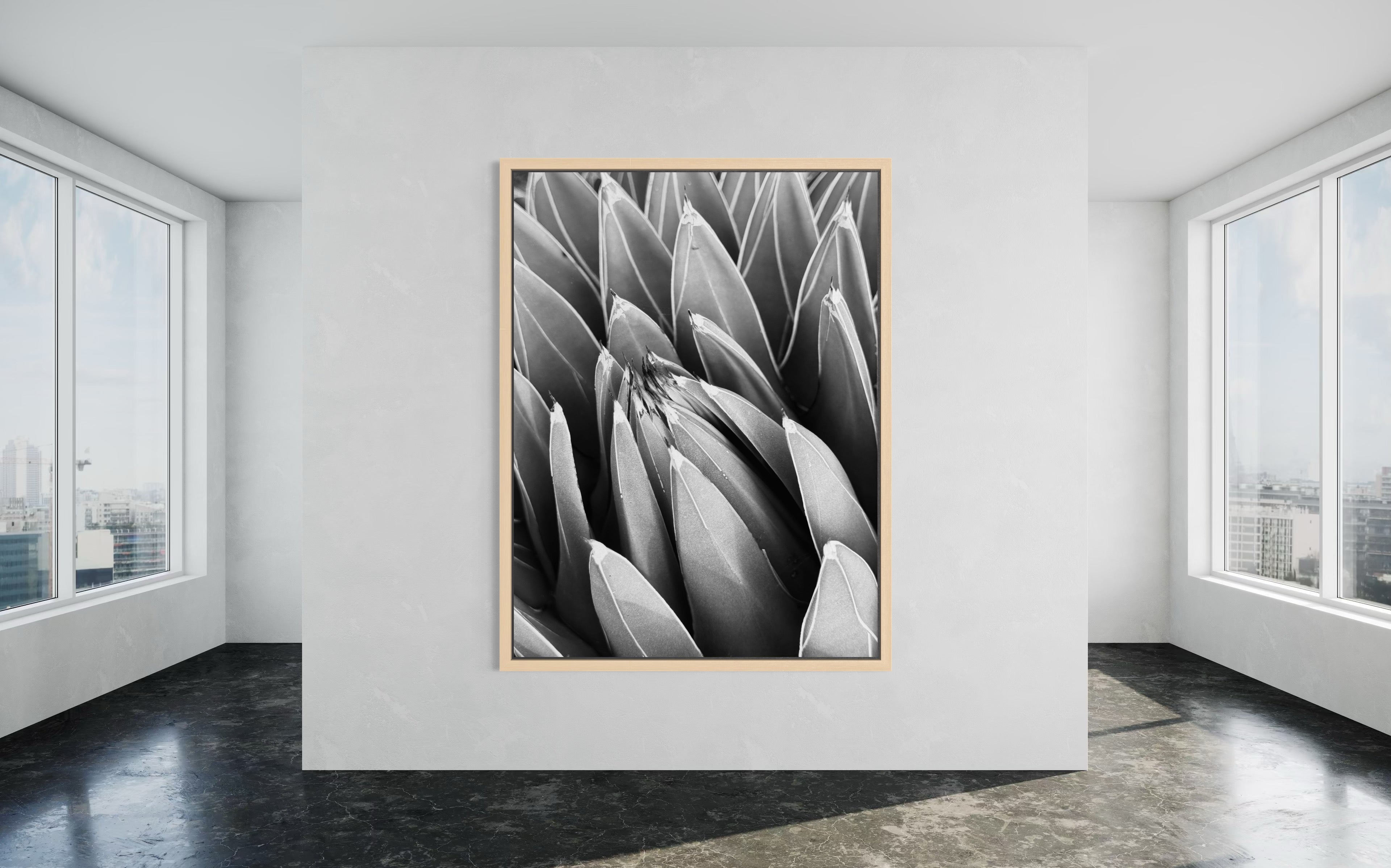 Crown of Quiet in a natural wood floating frame — warm, organic, and softly elevated.