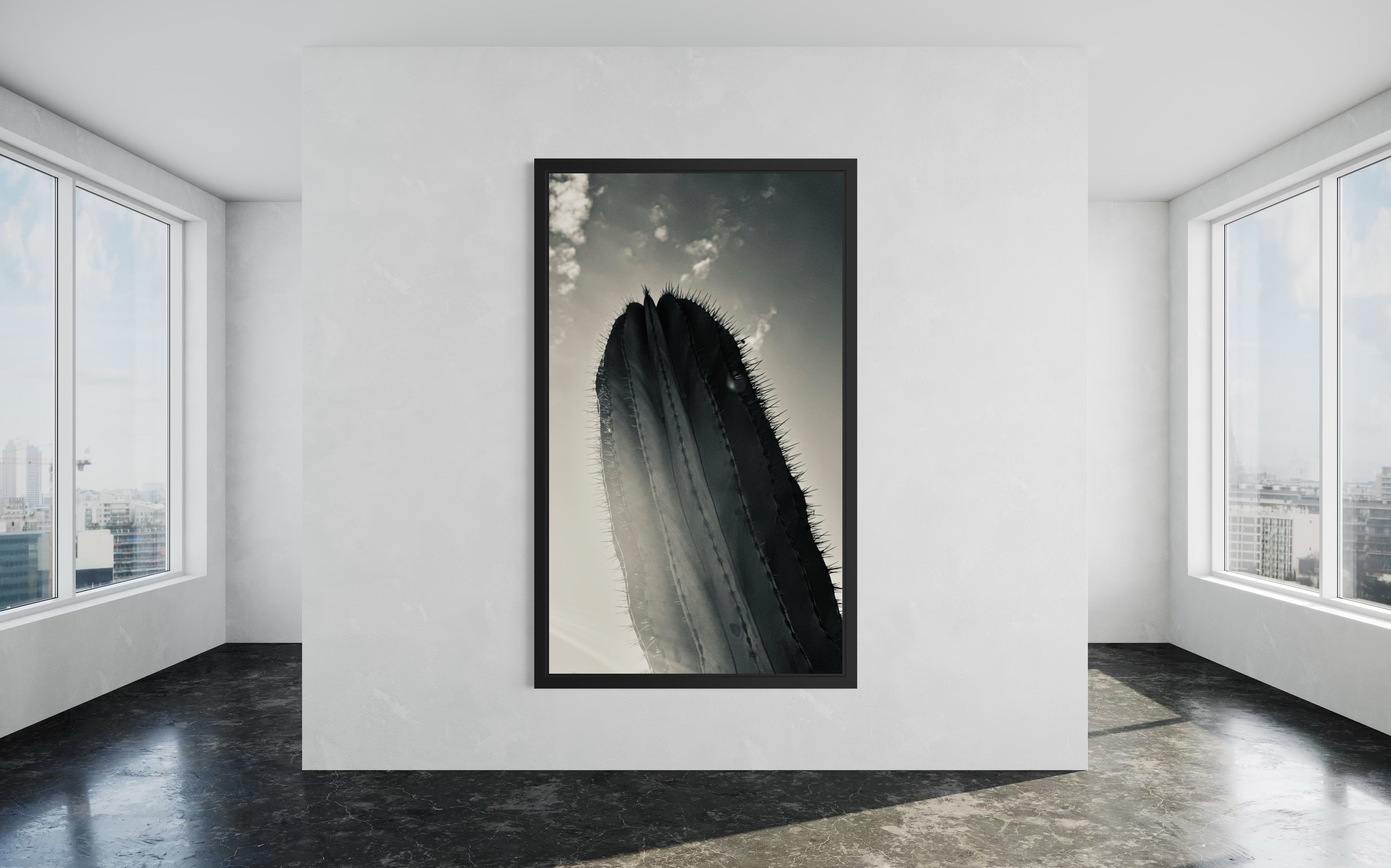 Desert Ascend presented in a matte black floating frame — bold, modern, museum-style.